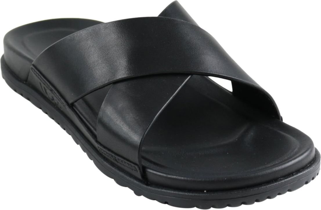 UGG Wainscott Slide Black Leather Zwart