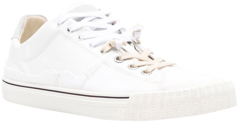 Maison Margiela Maison Margiela White leather and canvas sneakers Wit