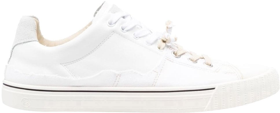 Maison Margiela Maison Margiela White leather and canvas sneakers Wit