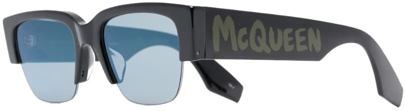 Alexander McQueen Graffiti Slashed Sunglasses Zwart