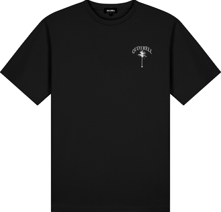 Quotrell Palm Springs T-shirt | White/black Wit