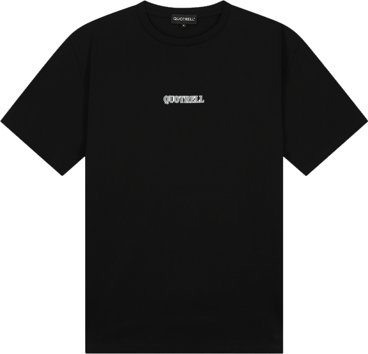 Quotrell Laos T-shirt | Black/white Zwart