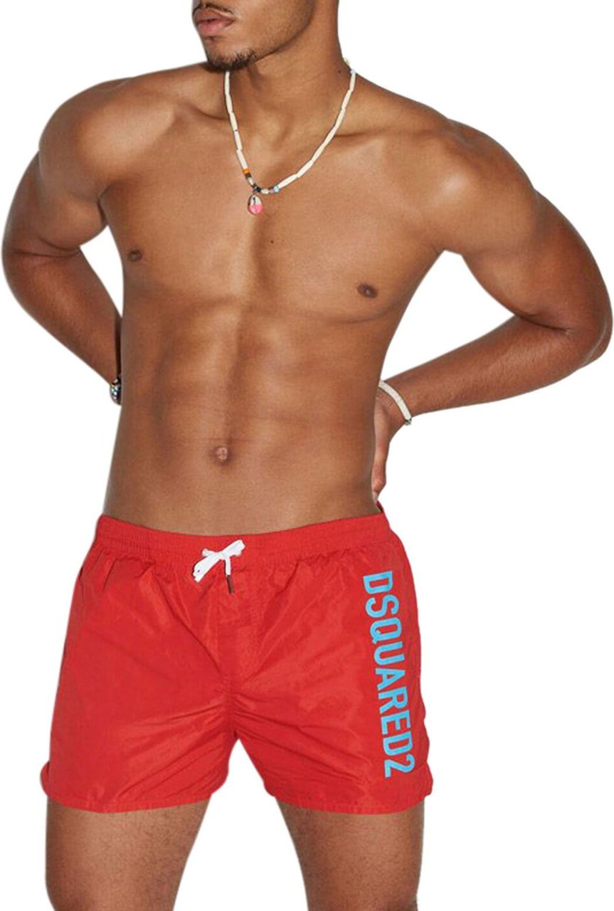 Dsquared2 Vertical name Swimshort Red Blue Rood