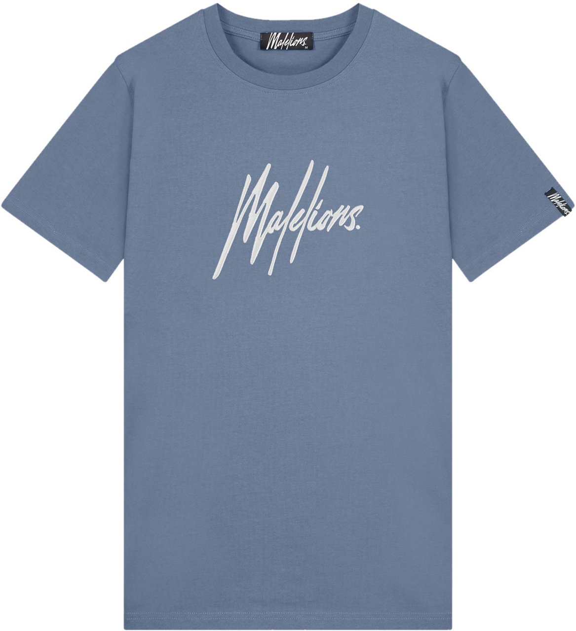 Malelions Essentials T-Shirt - Stone Blue/Whi Blauw