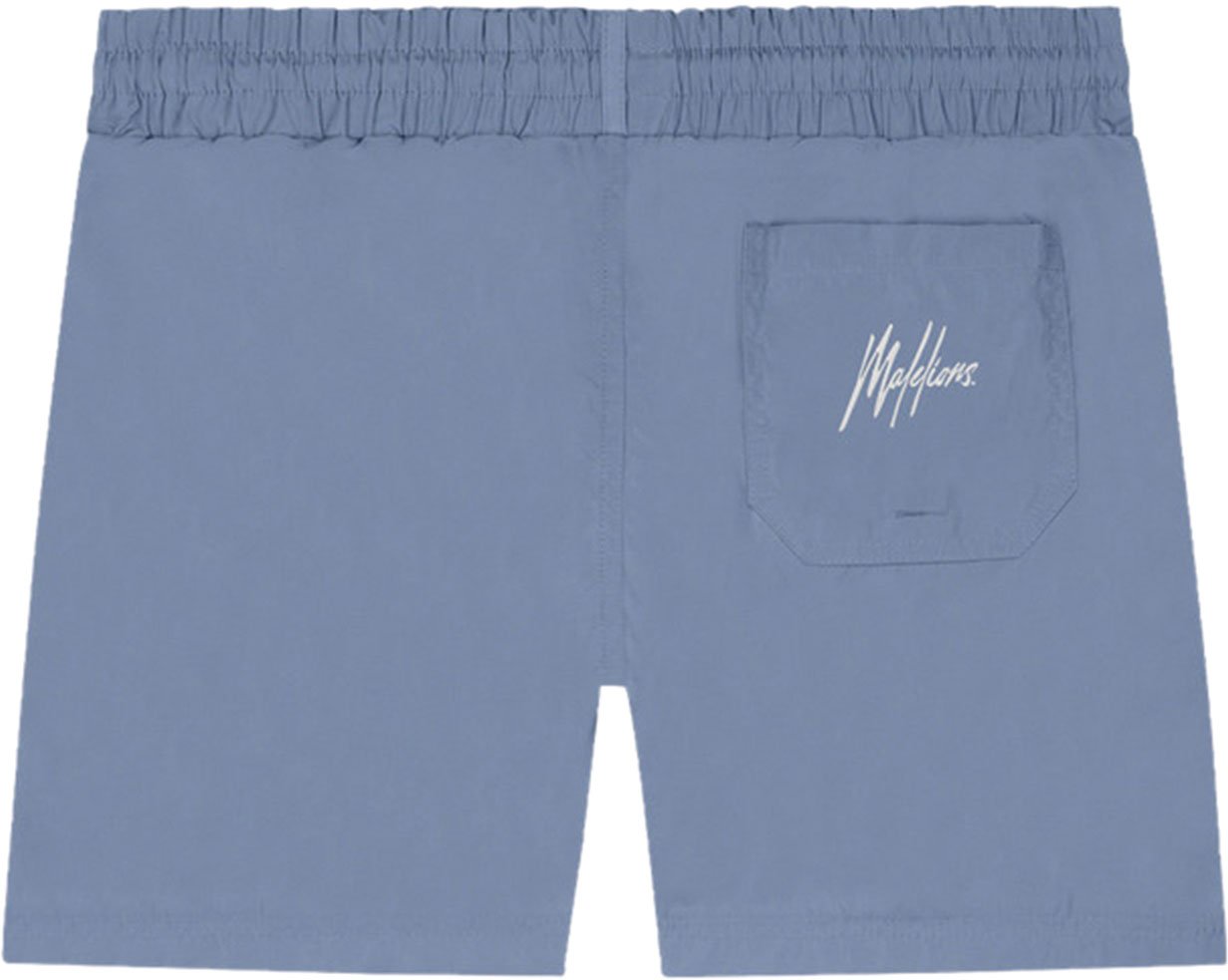 Malelions Essentials Swimshort - Stone Blue/W Blauw