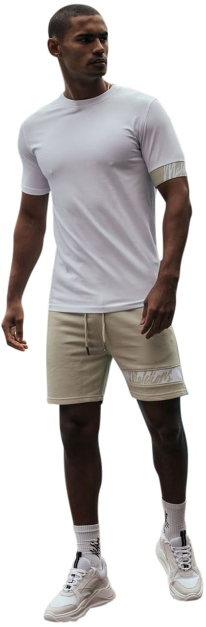 Malelions Captain T-Shirt 2- White/Green Wit