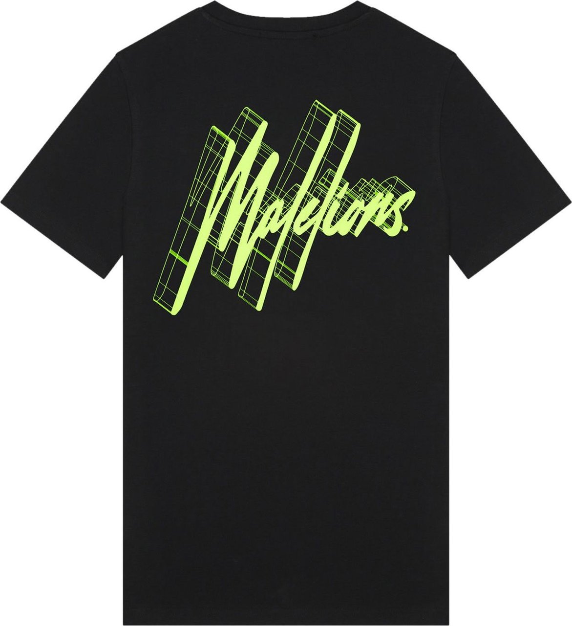 Malelions 3D Graphic T-Shirt - Black/Neon Yel Zwart