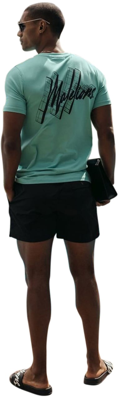 Malelions 3D Graphic T-Shirt - Turquoise/Blac Blauw