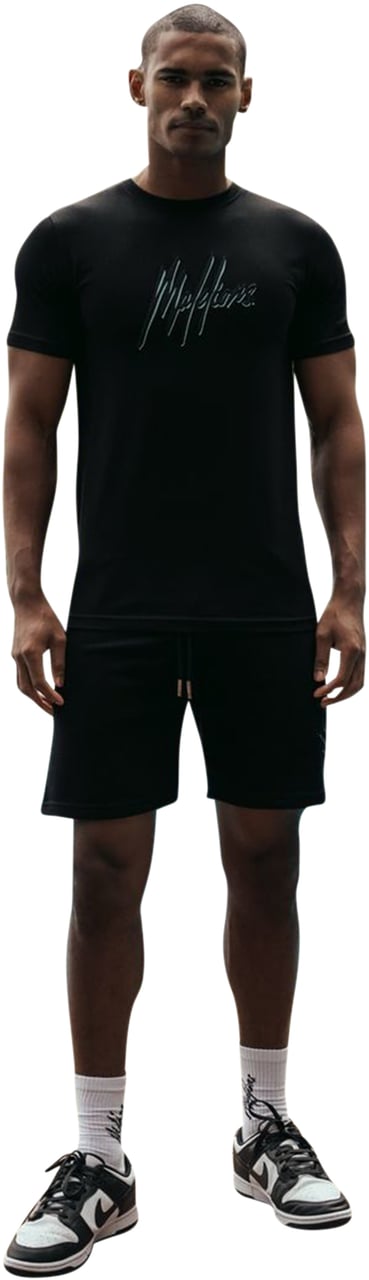 Malelions Duo Essentials T-Shirt - Black/Turq Zwart