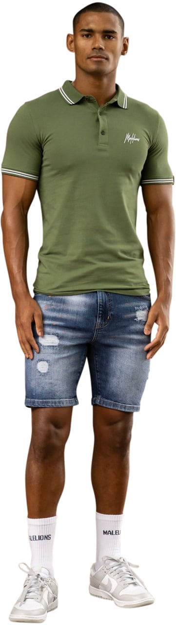 Malelions Signature Polo - Light Army Groen