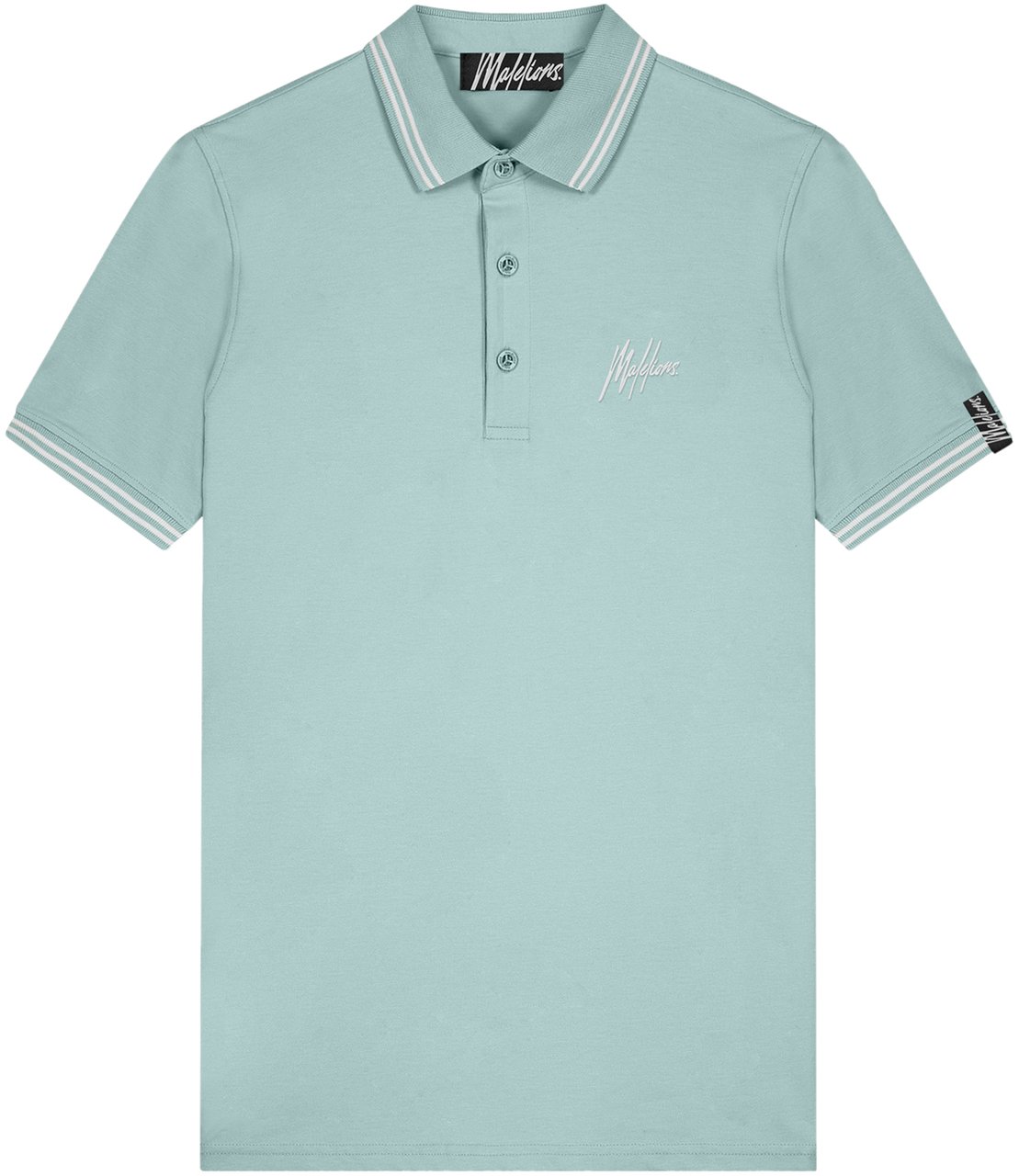Malelions Signature Polo - Blue Surf Blauw