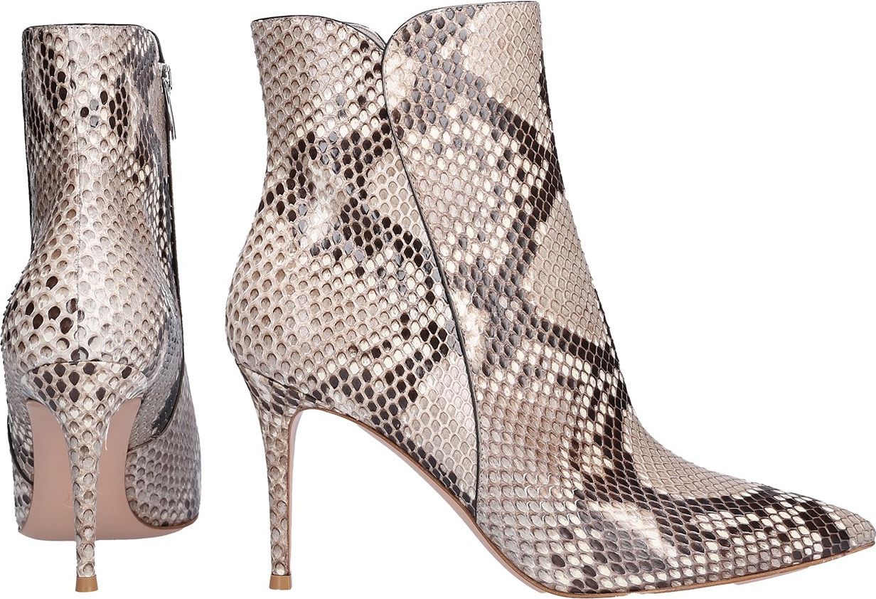 Gianvito Rossi Ankle Boots Exotic Levy Python Leather Judy Grijs