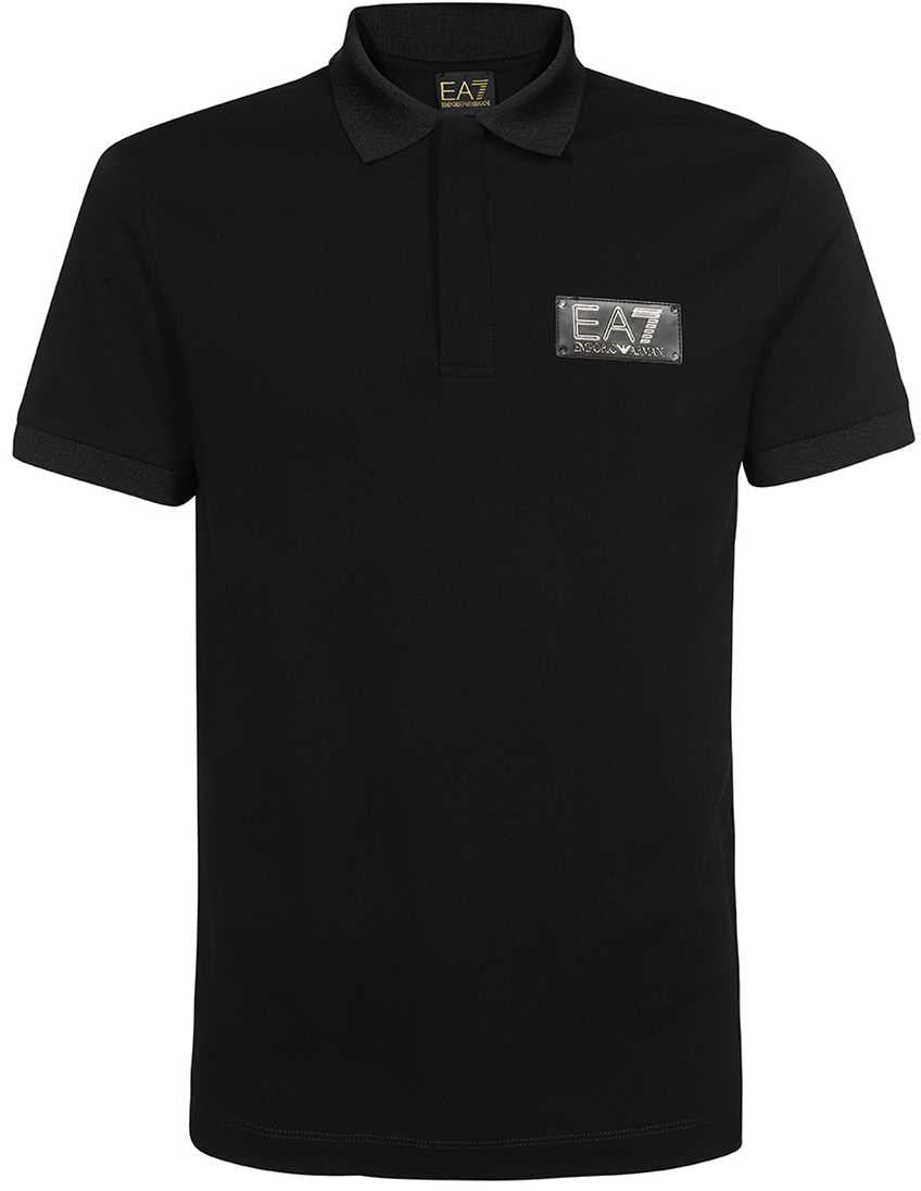 EA7 Jersey Polo Black Zwart