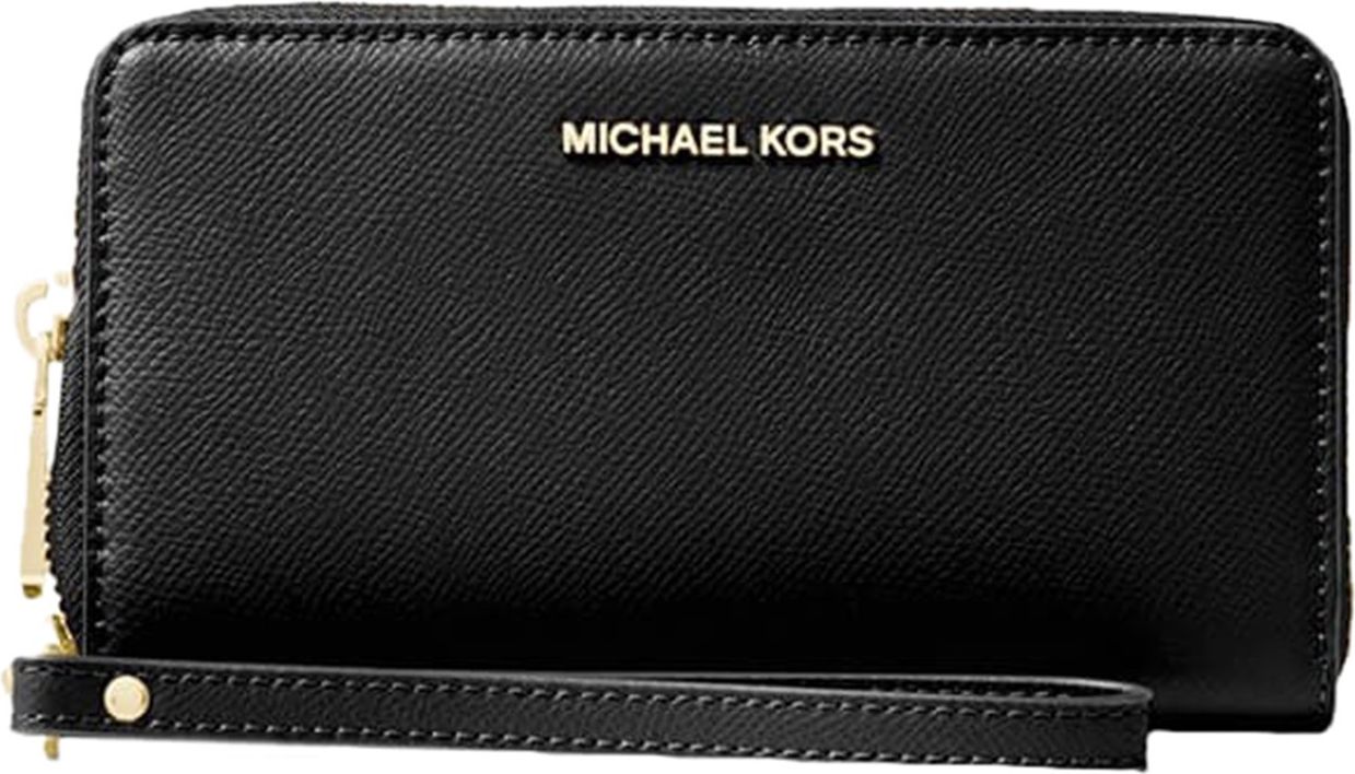 Michael Kors Large Flat Phone Case Black Wallet Black Zwart