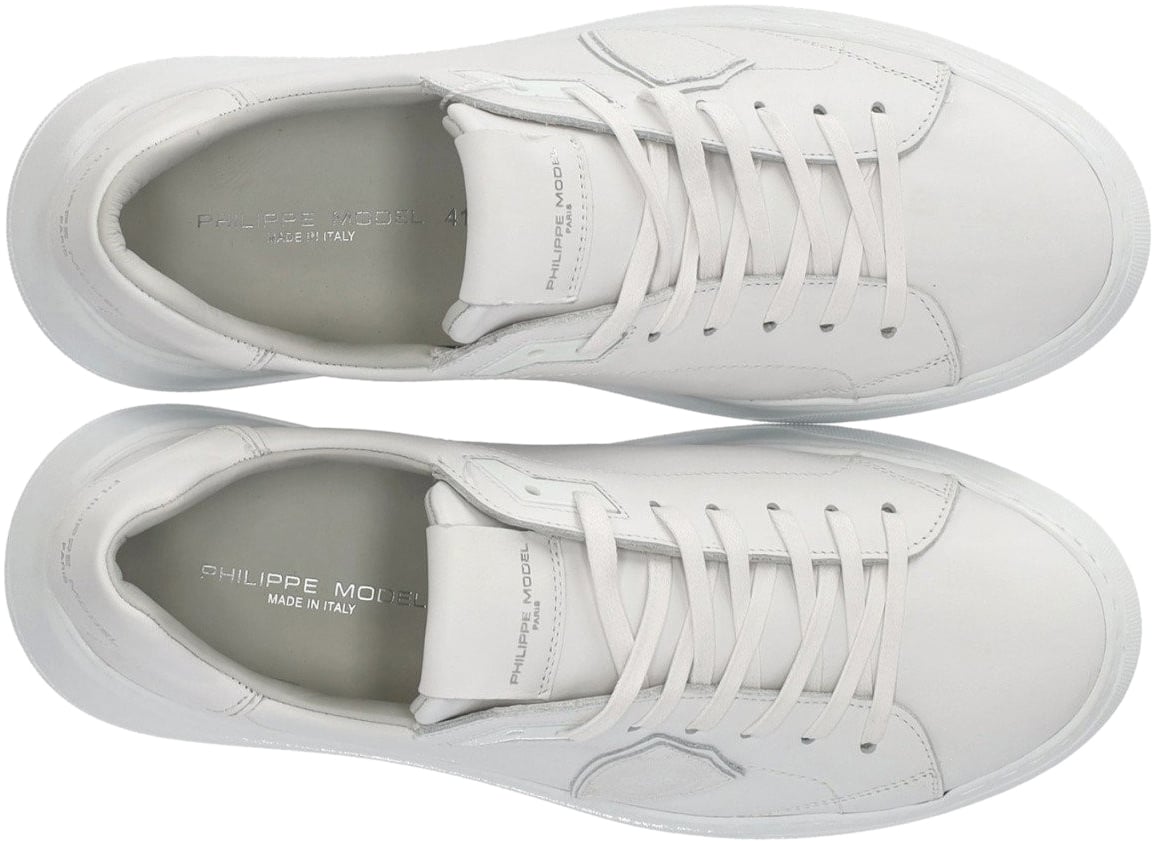 Philippe Model Temple White Leather Sneaker White Wit