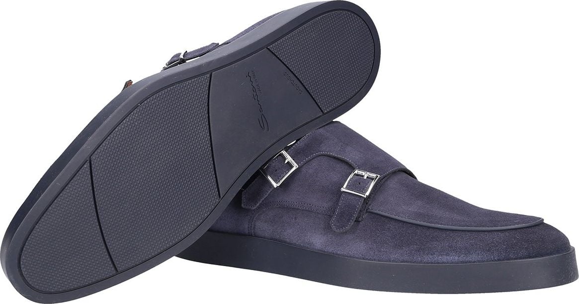 Santoni Monk Shoes Suede Lupo Blauw