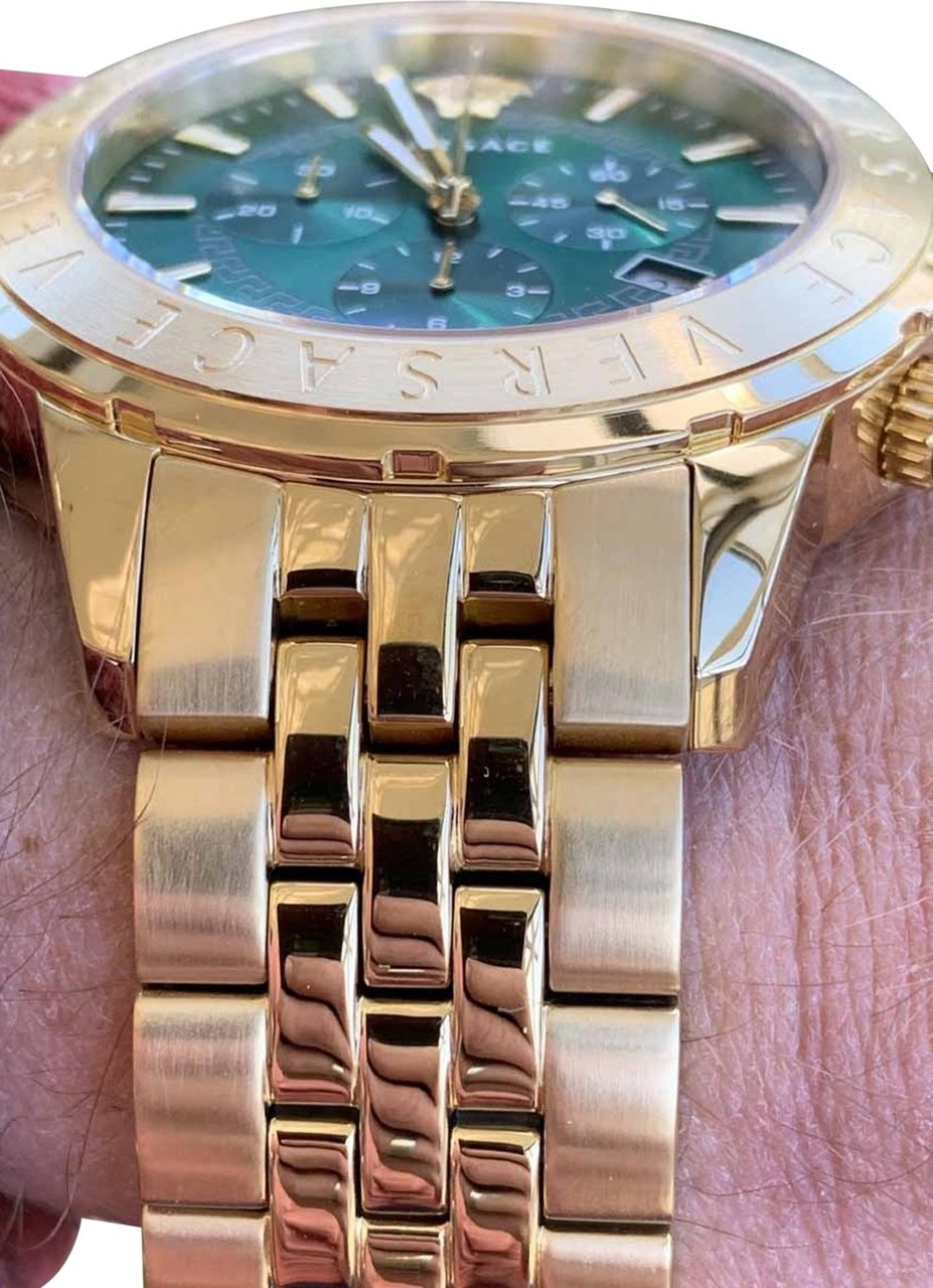 Versace VEV600619 Chrono Signature heren horloge goud 44 mm Groen