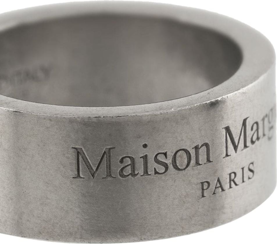 Maison Margiela Logo Ring Semi Polished Silver Zilver