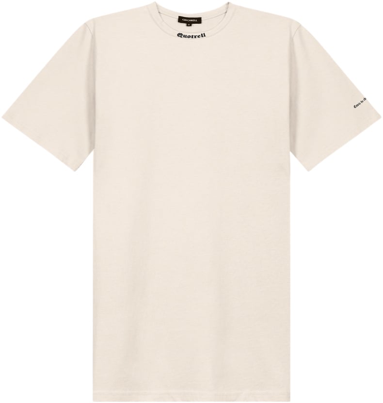 Quotrell Miami T-shirt Dress | Sand / Black Beige