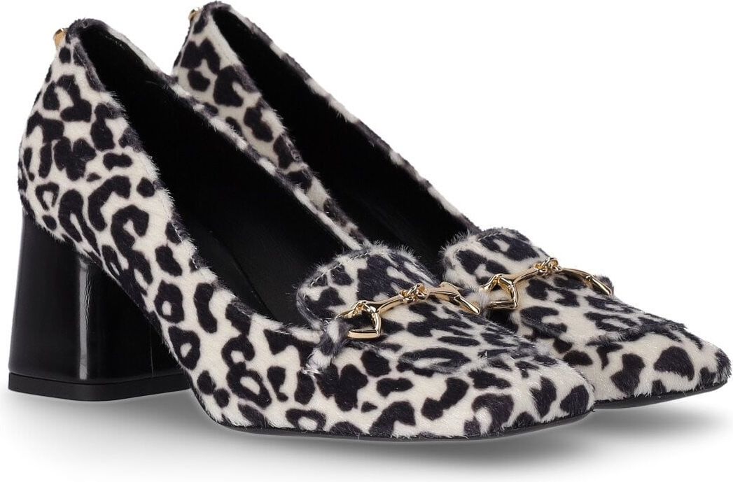 Love Moschino White And Black Leopard Pump White Wit