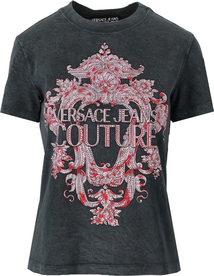 Versace Jeans Couture Baroque Grey Pink T-shirt Gray Grijs
