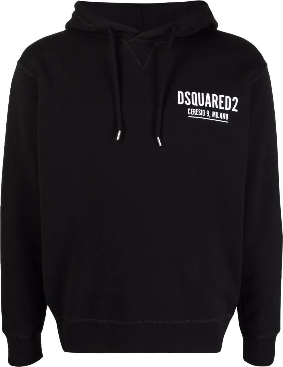 Dsquared2 logo print hoodie Zwart