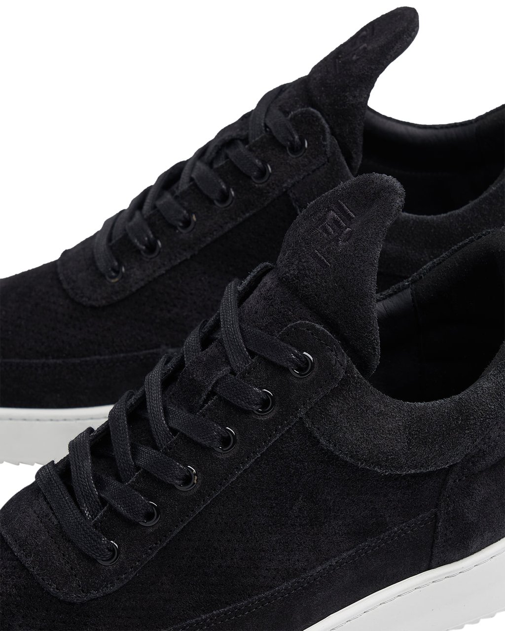 Filling Pieces Low Top Perforated Organic Black Zwart