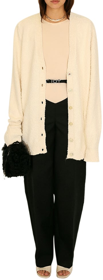 Maison Margiela Fluffy Cardigan Offwhite Wit