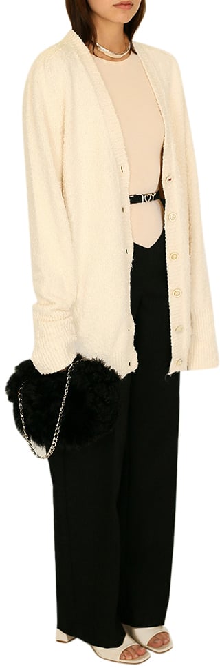 Maison Margiela Fluffy Cardigan Offwhite Wit