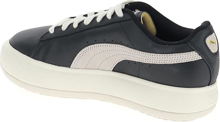 Puma Black And White Leather Sneakers Zwart