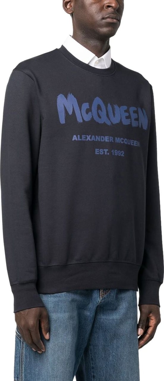 Alexander McQueen Sweaters Blue Blauw
