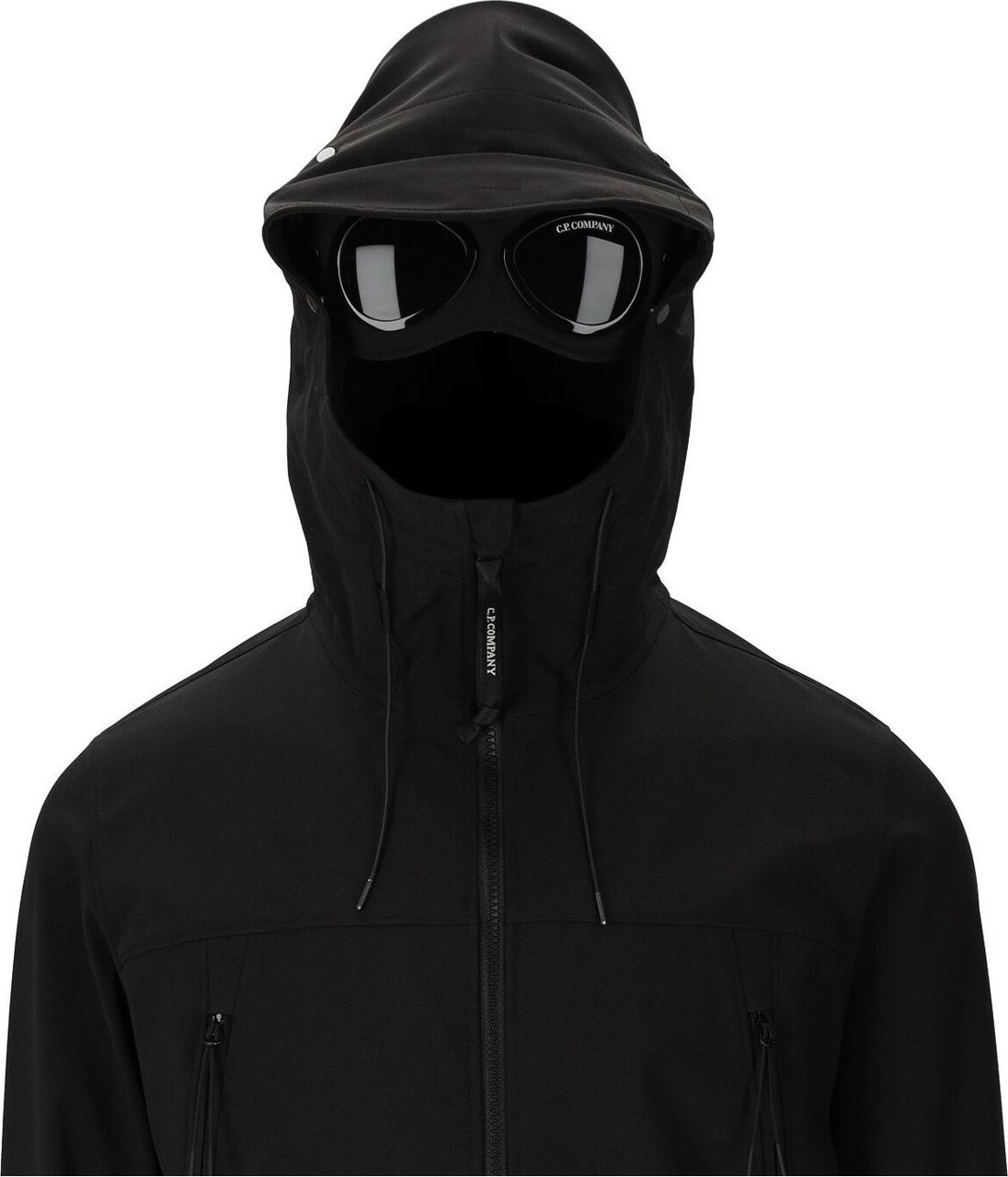 CP Company C.p. Company C.p. Shell-r Goggle Black Hooded Jacket Black Zwart