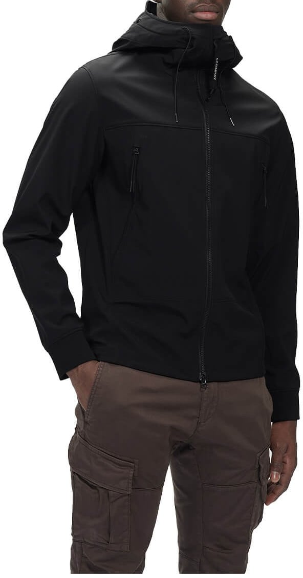CP Company C.p. Company C.p. Shell-r Goggle Black Hooded Jacket Black Zwart