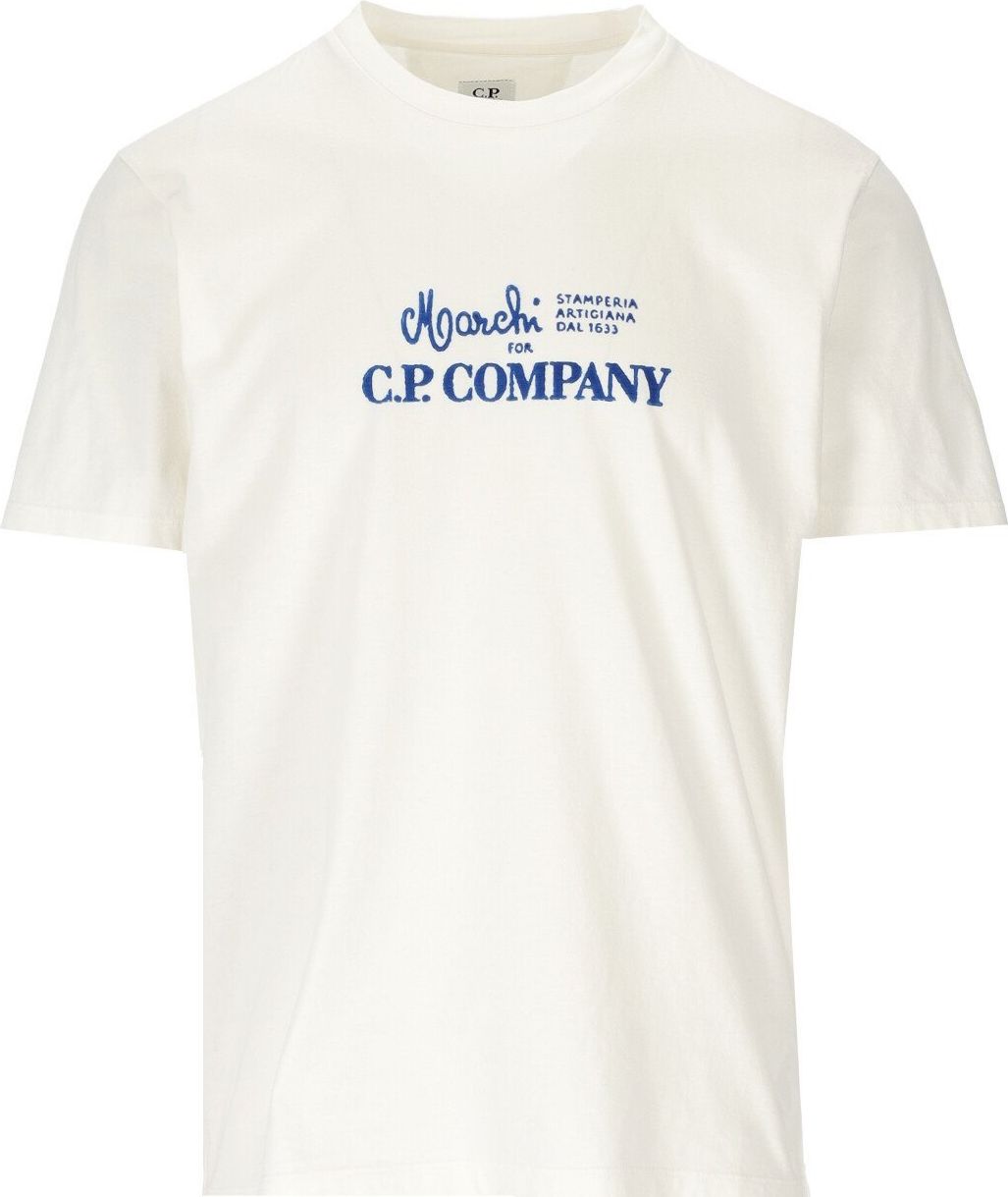 CP Company C.p. Company Jersey 24/1 Graphic Off-white T-shirt White Wit