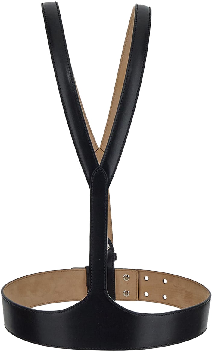 Alexander McQueen Leather Harness Zwart