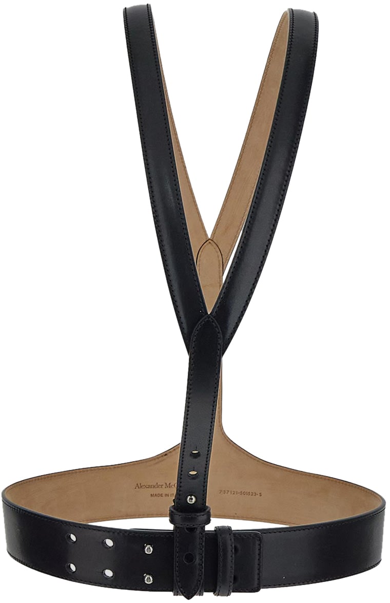 Alexander McQueen Leather Harness Zwart