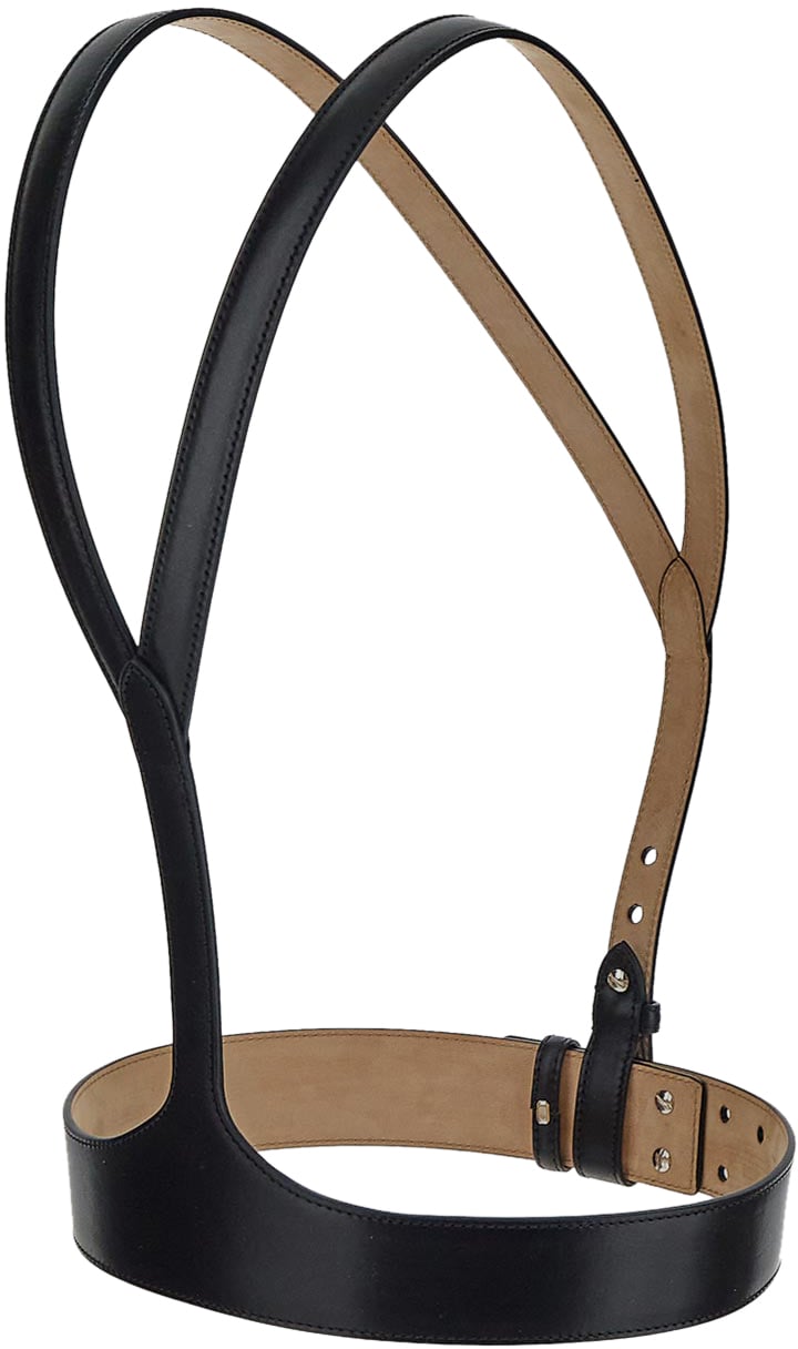 Alexander McQueen Leather Harness Zwart