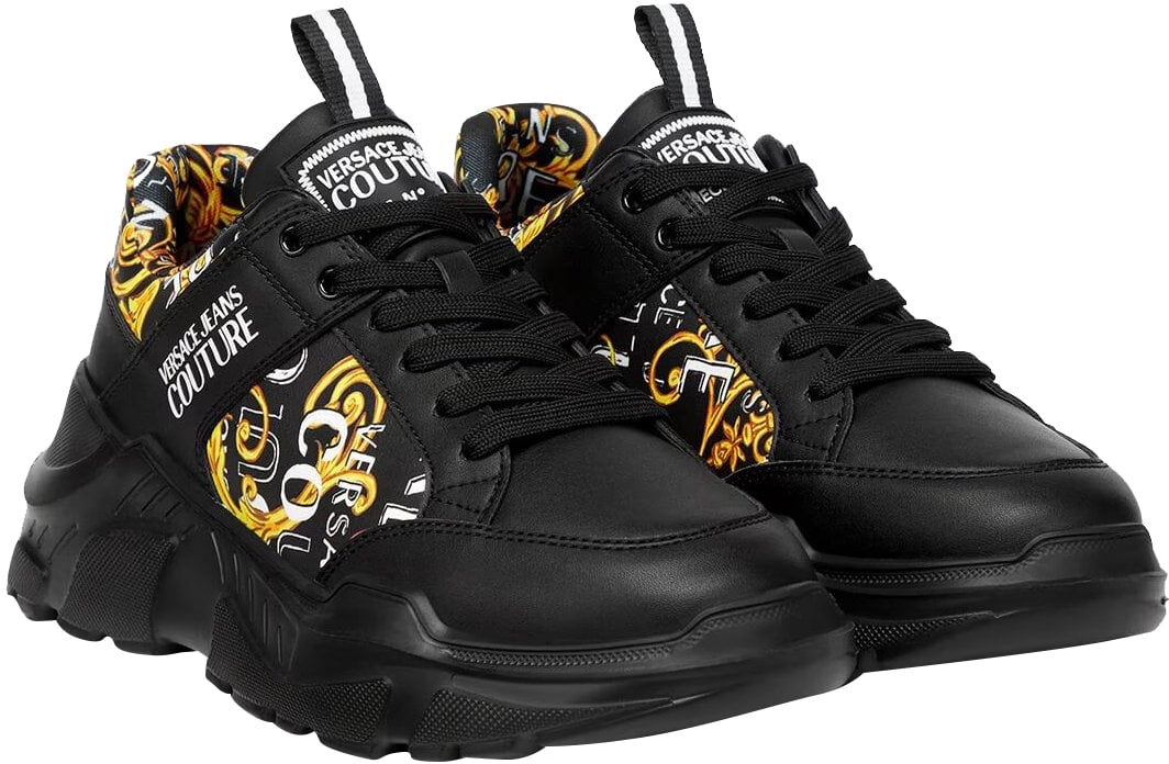 YA−MAN MS-30G Maxi striktas, Gewassen denim & goudkleurig metaal, zwart