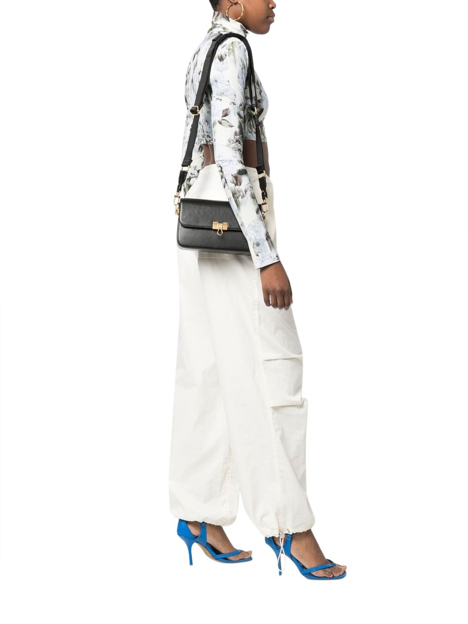 OFF-WHITE Binder Clip leather crossbody bag Zwart