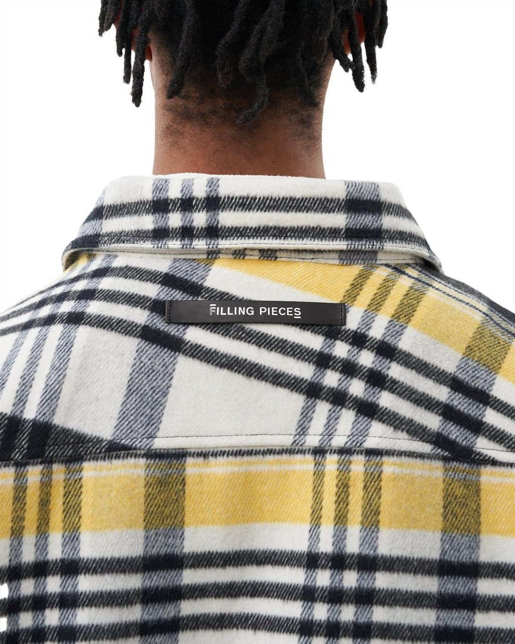 Filling Pieces Jacket Plaid Off White / Old Gold Geel