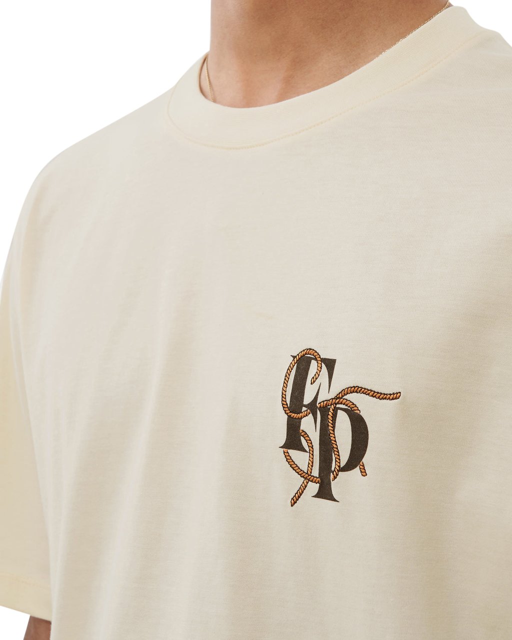Filling Pieces T-Shirt FP Rope Off White Wit