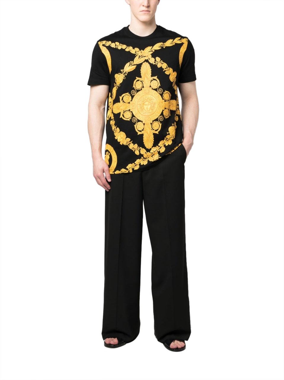 Versace T-shirts and Polos Black Black Zwart