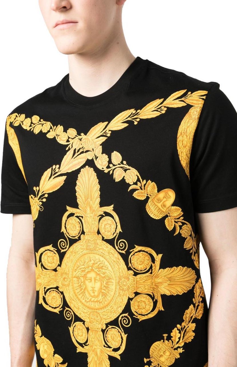 Versace T-shirts and Polos Black Black Zwart