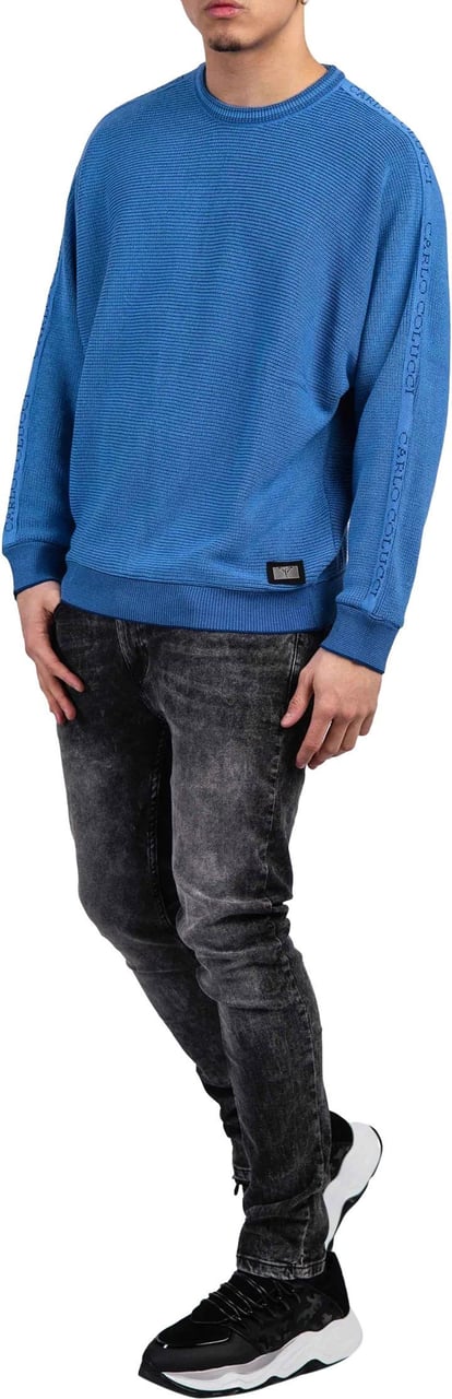 Carlo Colucci C8406 14 Sweater Heren Blauw Blauw