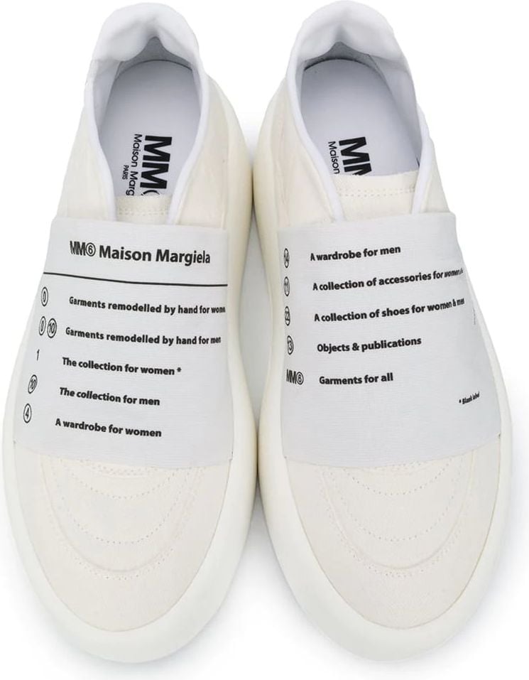 Maison Margiela Mm6 Printed Logo Sneakers Wit