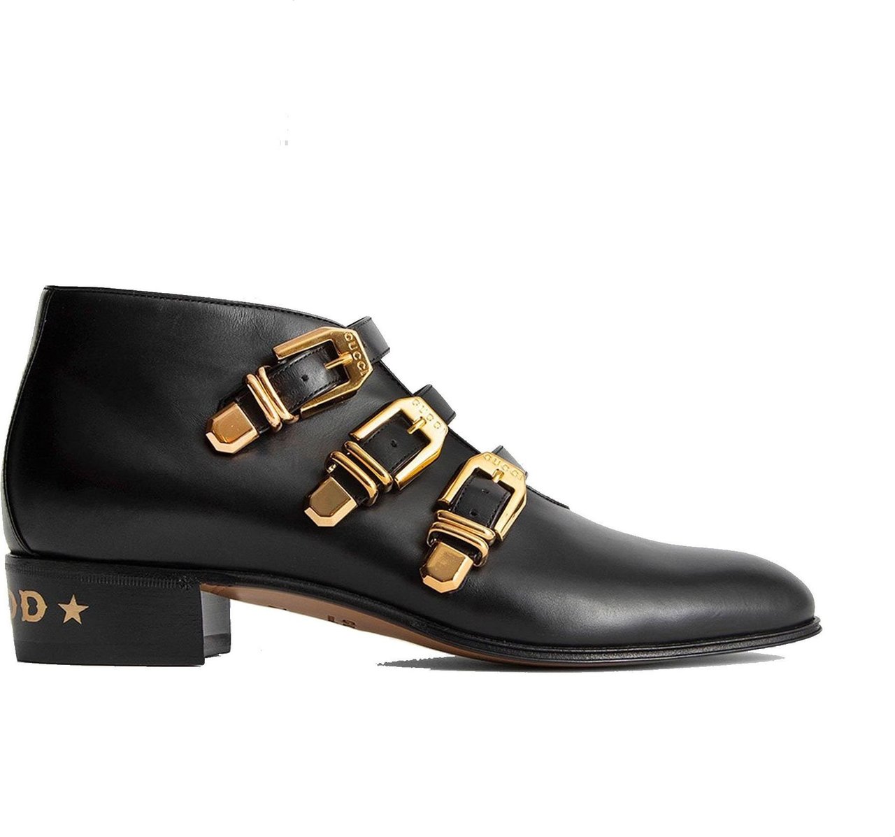 Gucci Gucci Leather Ankle Boots Zwart
