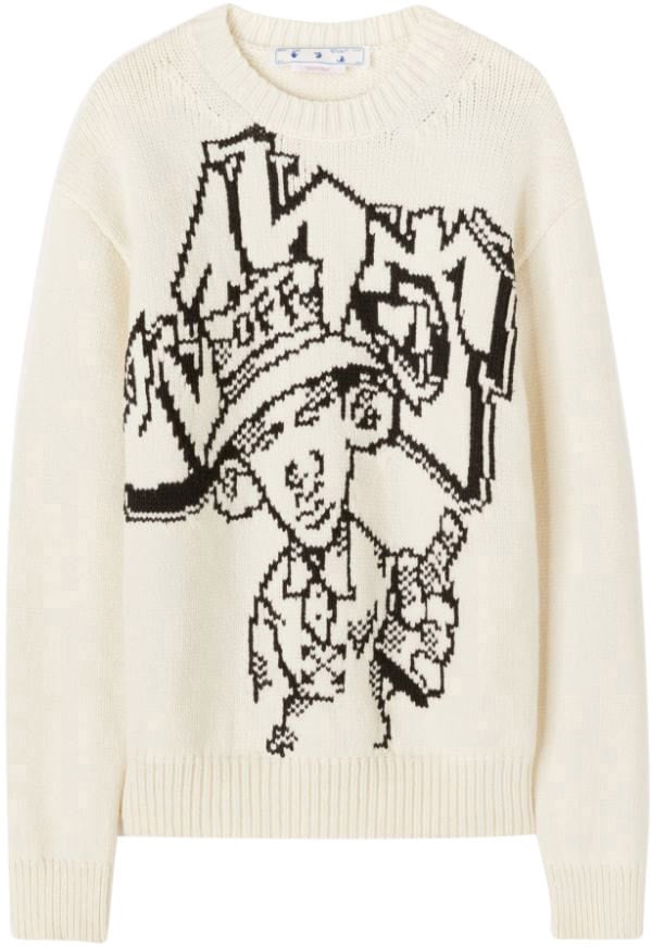 OFF-WHITE graphic-intarsia jumper Wit