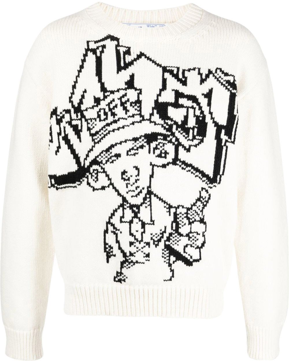 OFF-WHITE graphic-intarsia jumper Wit