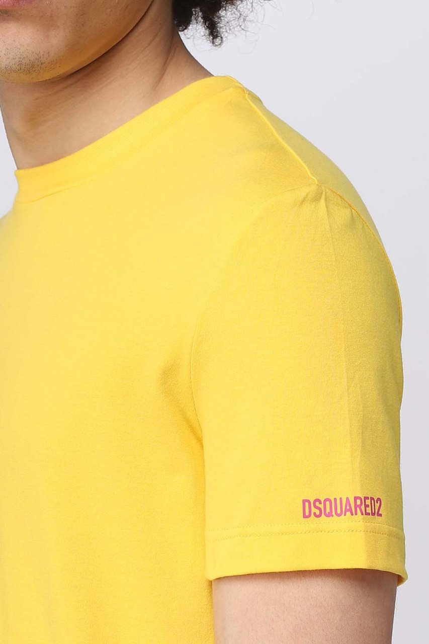 Dsquared2 Sleeve Logo T-Shirt Heren Geel Geel