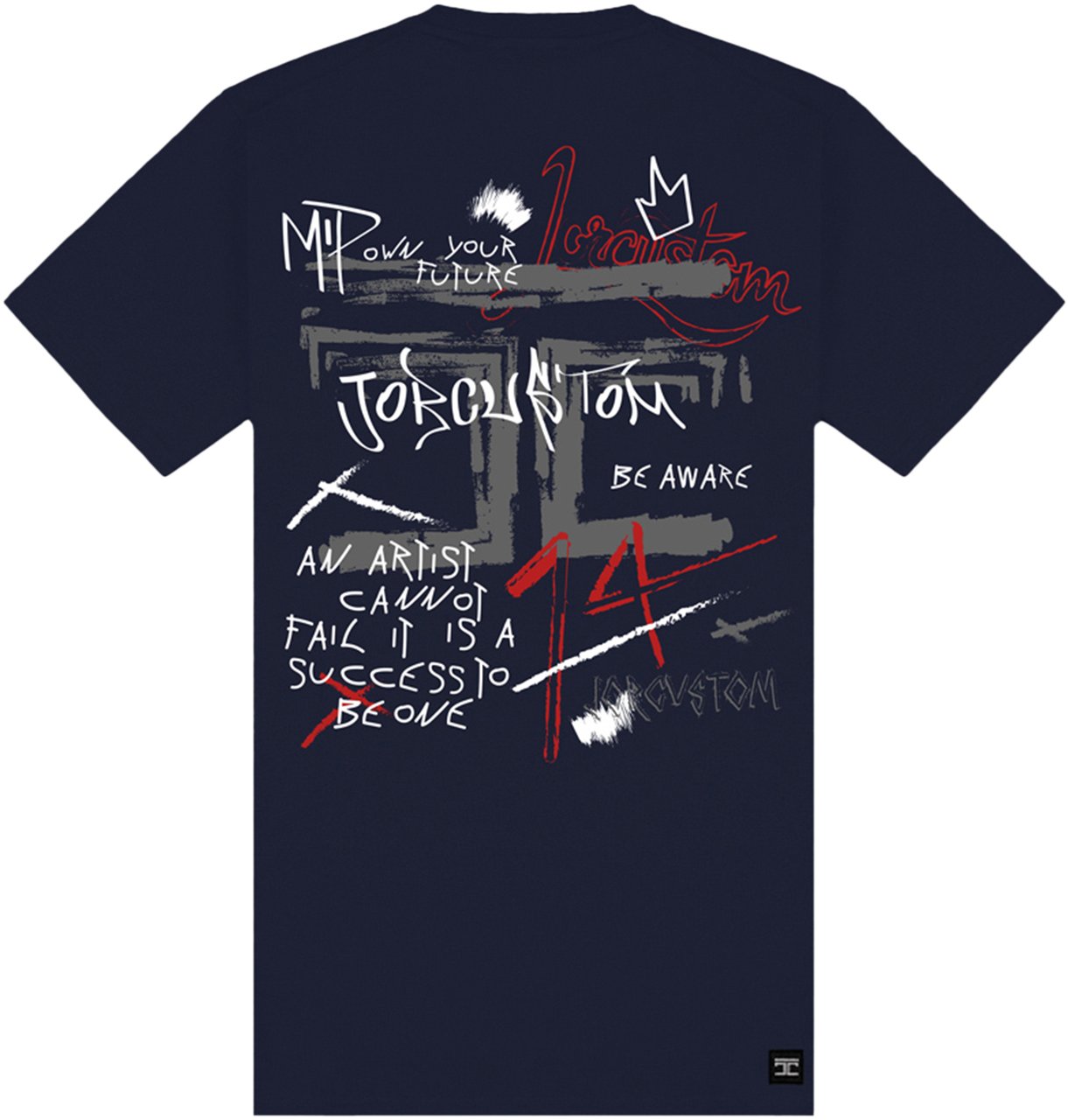 JORCUSTOM Artist Slim Fit T-Shirt Navy Blauw